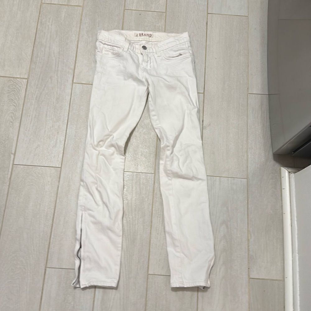 J brand 24 white jean zippers